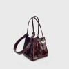 Bucket bag, chain, diamond grid bag, leather one shoulder crossbody bag